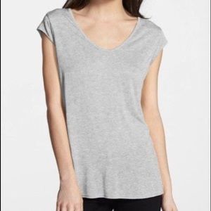 Trouve Light Heather Grey Short Sleeve Tee Shirt Top